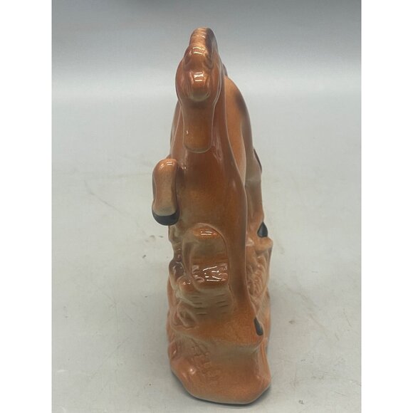 Vintage Art Deco Horse Statue Figurine Ceramic Porcelain brown 6x4.5" brown READ - Picture 2 of 5